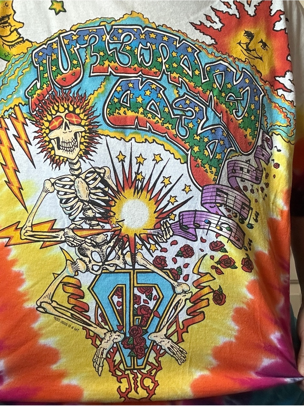 Grateful Dead Tie-Dye Graphic Tee Liquid Blue Size XXL - Picture 3 of 6